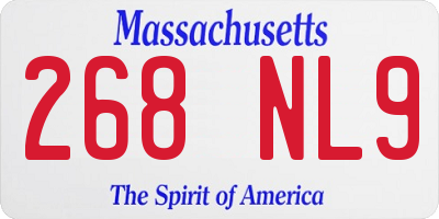 MA license plate 268NL9