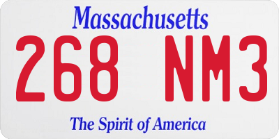 MA license plate 268NM3