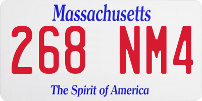 MA license plate 268NM4