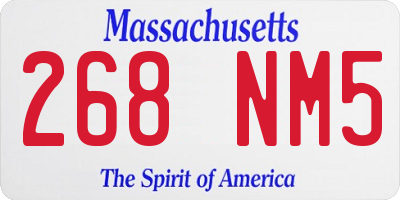 MA license plate 268NM5