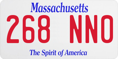 MA license plate 268NN0