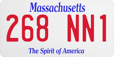 MA license plate 268NN1