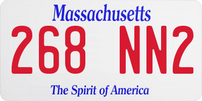 MA license plate 268NN2