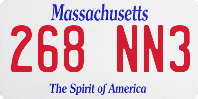 MA license plate 268NN3