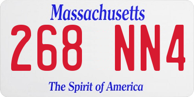 MA license plate 268NN4