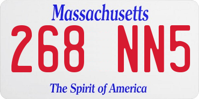 MA license plate 268NN5