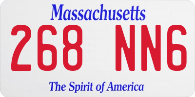 MA license plate 268NN6