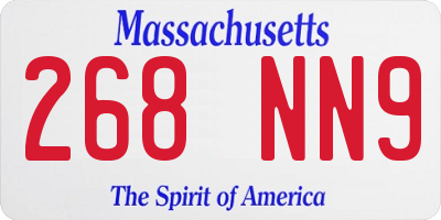 MA license plate 268NN9