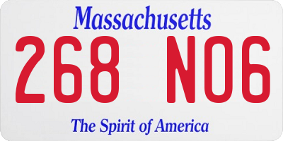 MA license plate 268NO6
