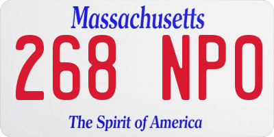MA license plate 268NP0