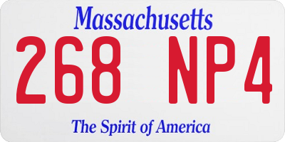 MA license plate 268NP4