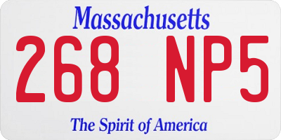 MA license plate 268NP5