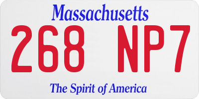 MA license plate 268NP7