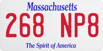 MA license plate 268NP8