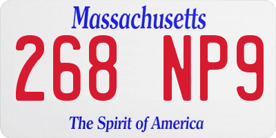 MA license plate 268NP9
