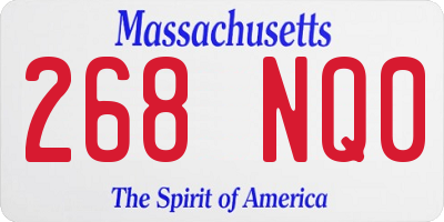 MA license plate 268NQ0