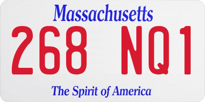MA license plate 268NQ1