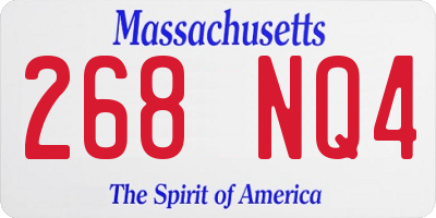 MA license plate 268NQ4