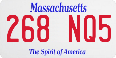 MA license plate 268NQ5