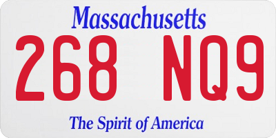 MA license plate 268NQ9