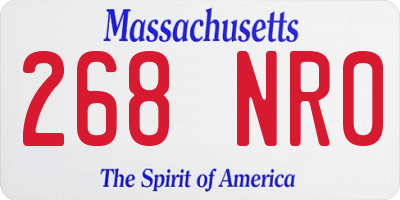 MA license plate 268NR0