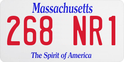 MA license plate 268NR1
