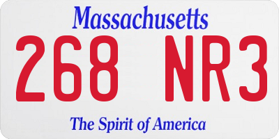 MA license plate 268NR3