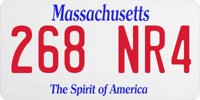 MA license plate 268NR4
