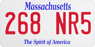MA license plate 268NR5
