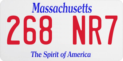 MA license plate 268NR7
