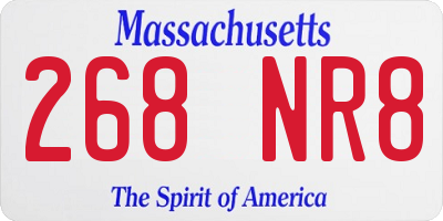 MA license plate 268NR8