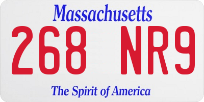 MA license plate 268NR9