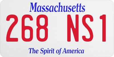MA license plate 268NS1
