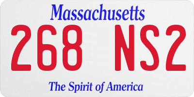 MA license plate 268NS2