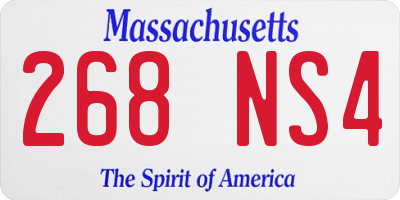MA license plate 268NS4