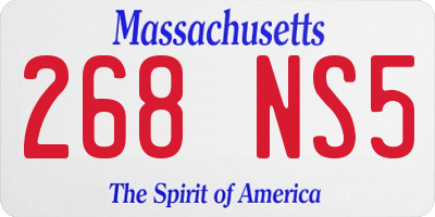 MA license plate 268NS5