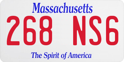 MA license plate 268NS6