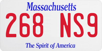 MA license plate 268NS9