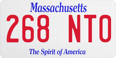 MA license plate 268NT0