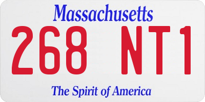 MA license plate 268NT1