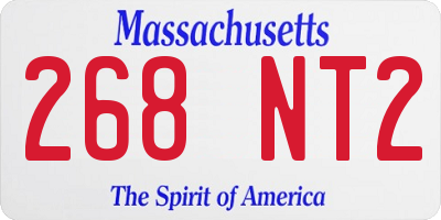 MA license plate 268NT2
