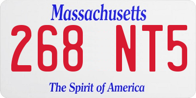 MA license plate 268NT5