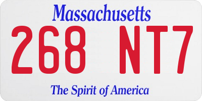 MA license plate 268NT7