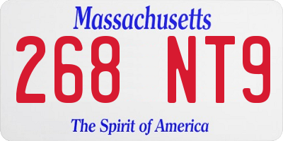 MA license plate 268NT9