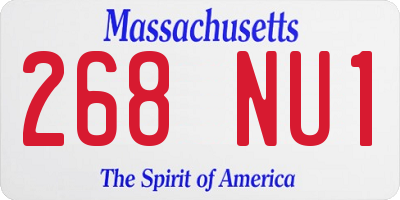 MA license plate 268NU1