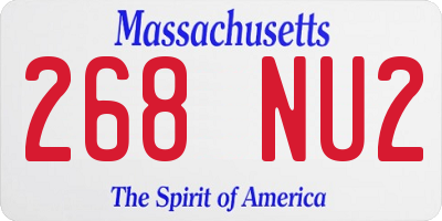 MA license plate 268NU2