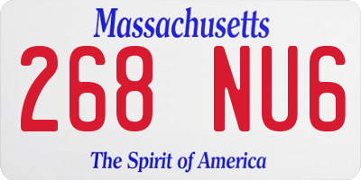 MA license plate 268NU6