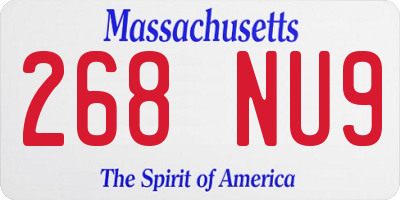 MA license plate 268NU9