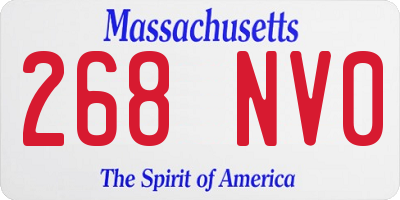 MA license plate 268NV0