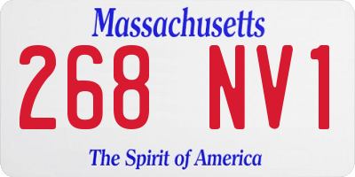 MA license plate 268NV1